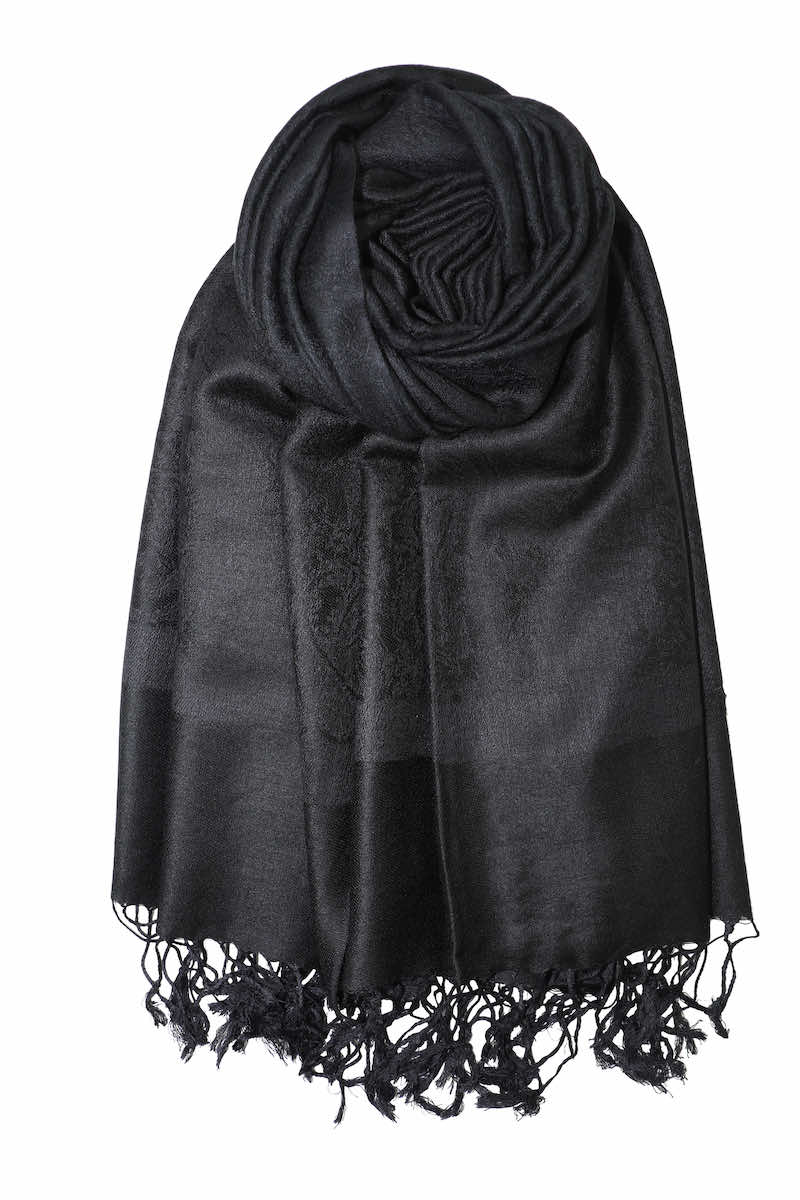 achillea jacquard pashmina black