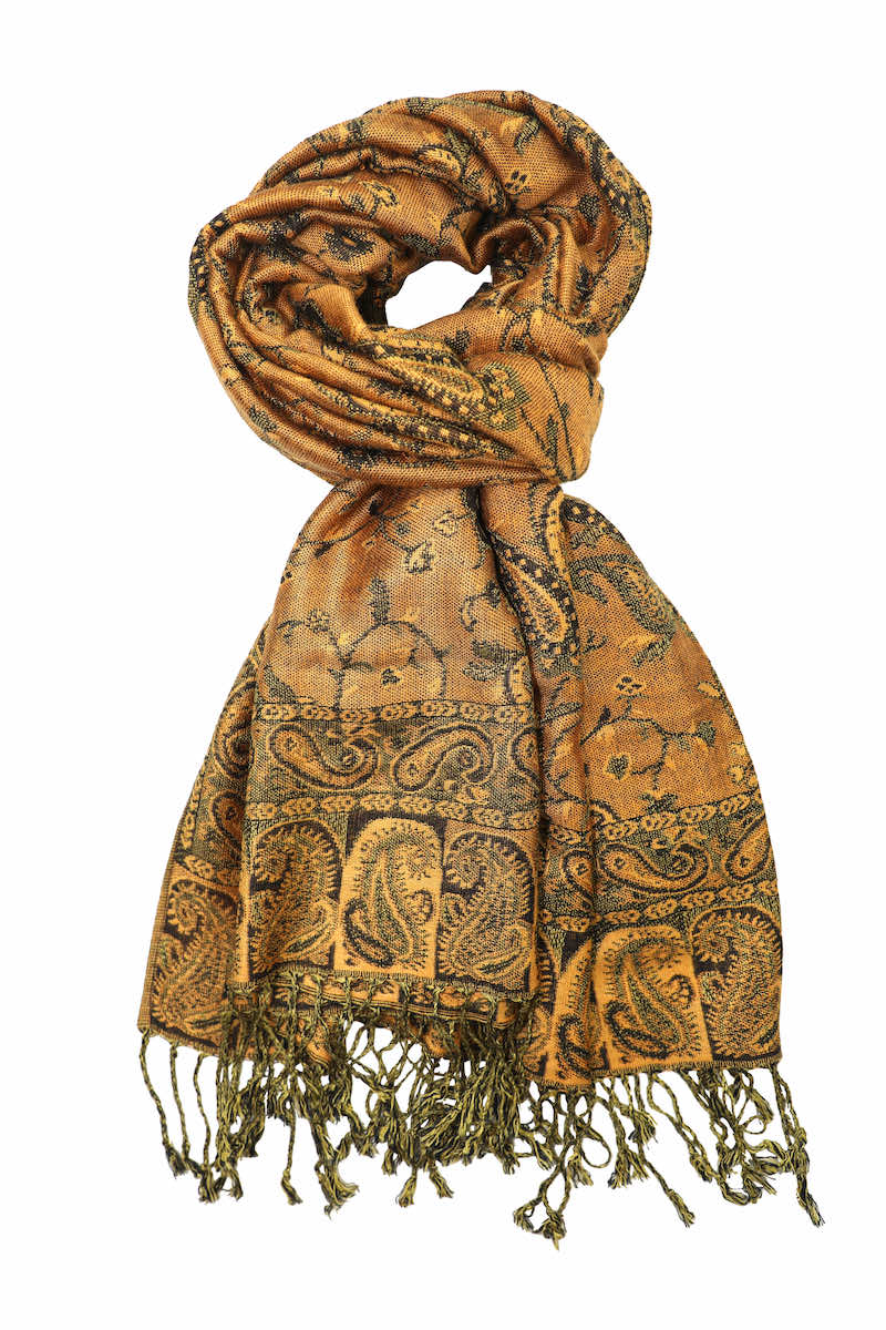 Achillea Bronze Reversible Paisley Pashmina