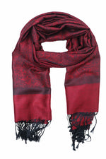 Achillea Burgundy Jacquard Pashmina Scarf