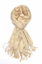 achillea solid pashmina scarf champagne