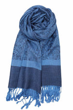 achillea jacquard pashmina dark blue