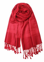 achillea jacquard pashmina dark red