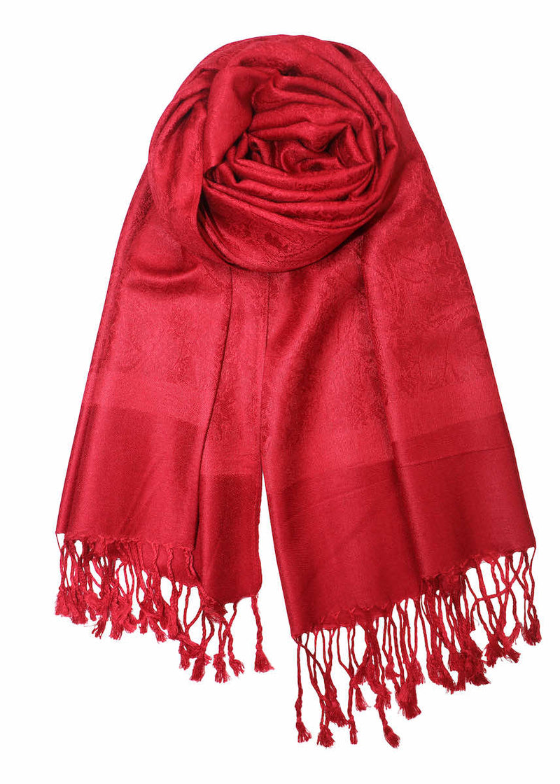 achillea jacquard pashmina dark red