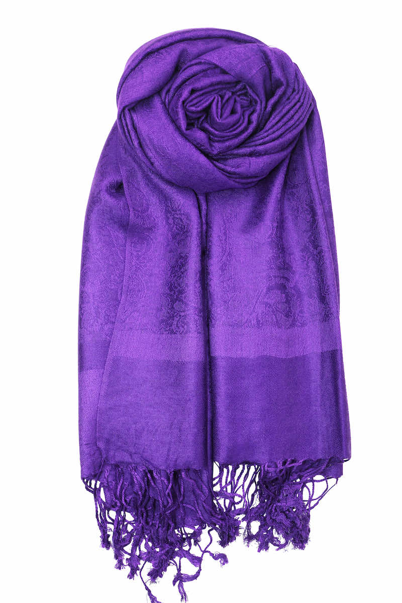 DG Women's Pashmina Scarf Shawl Wrap Paisley Purple Turquoise Silk,Cashmere.Soft