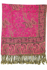 Achillea Fuchsia Reversible Paisley Pashmina