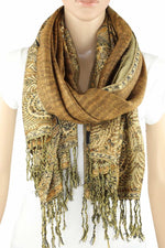 Achillea Golden Brown Big Paisley Pashmina