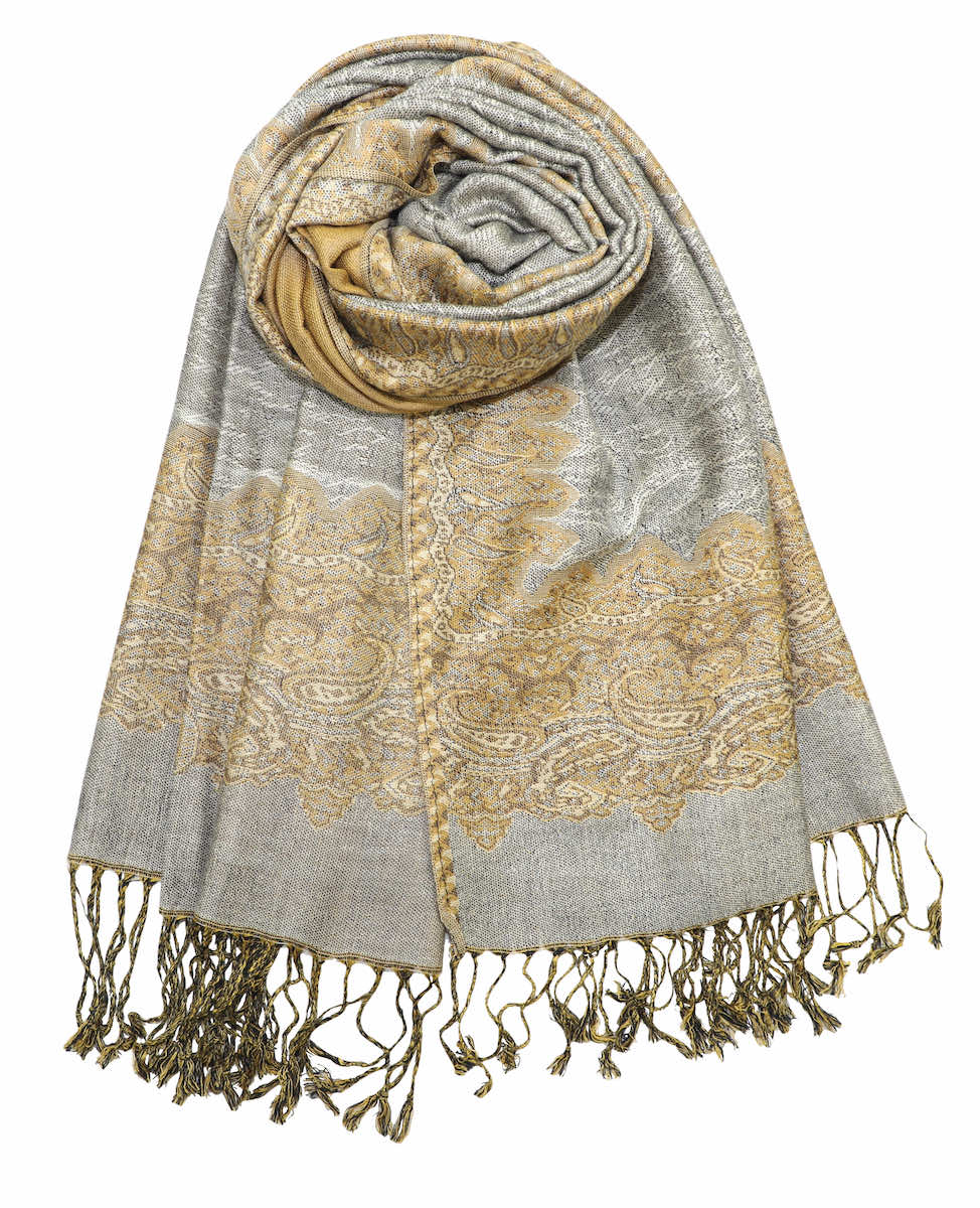 Grey and online gold scarf