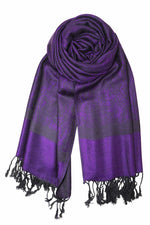 Achillea Indigo Purple Jacquard Pashmina Scarf