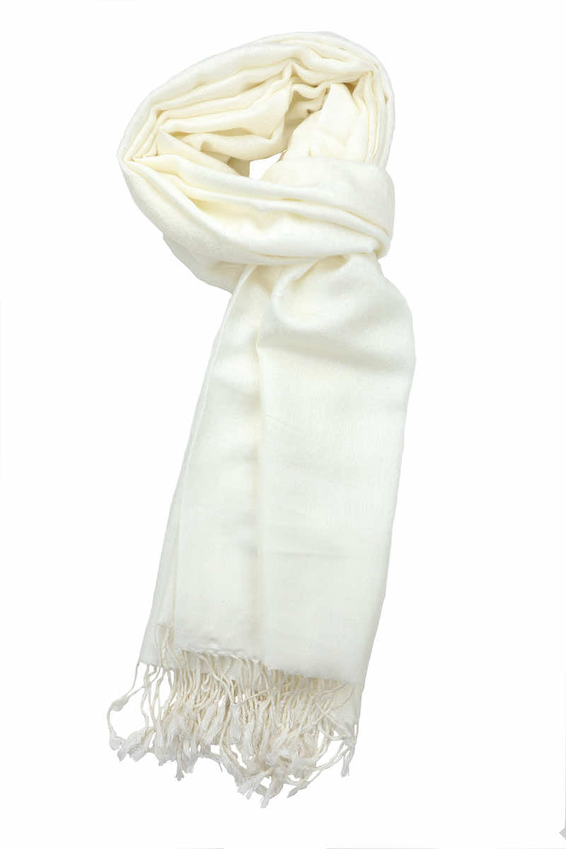 Achillea Ivory Jacquard Pashmina Scarf