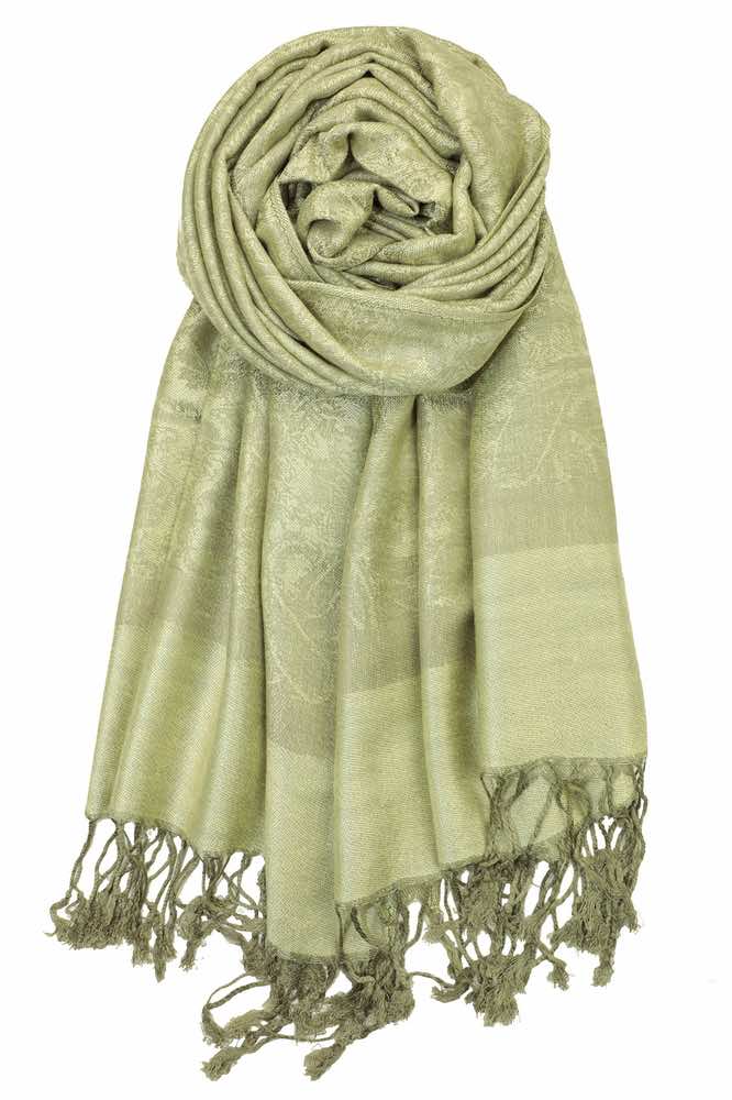 achillea jacquard pashmina light olive