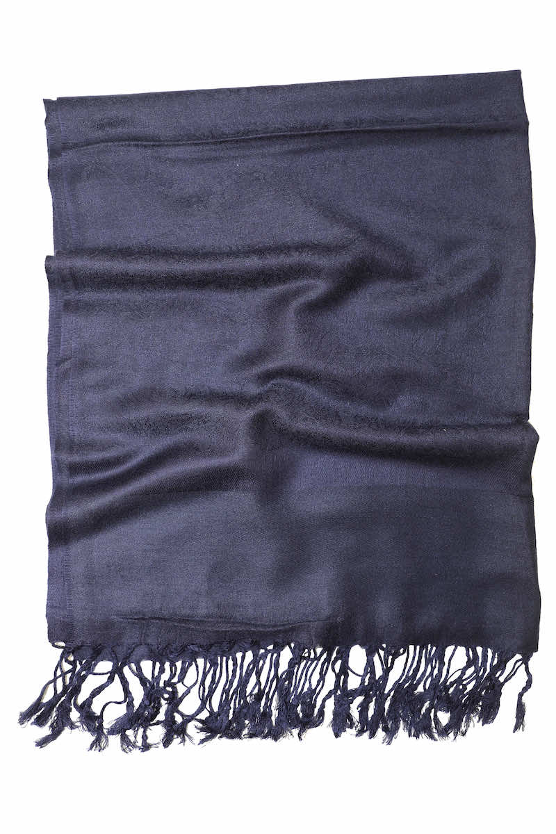 Achillea Navy Jacquard Pashmina Scarf