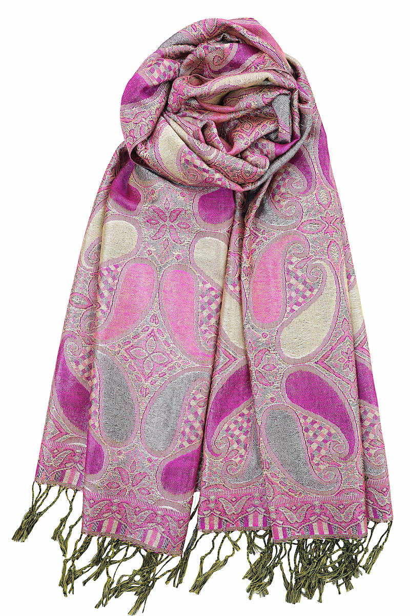 achillea metallic pashmina shawl orchid