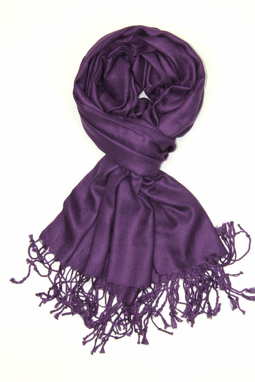 Achillea Plum Purple Pashmina Scarf