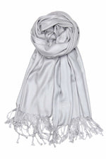 achillea solid pashmina scarf silver grey