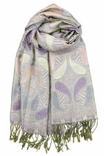 Achillea Violet Metallic Paisley Pashmina