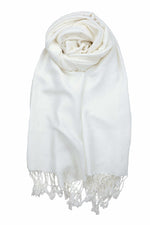 achillea jacquard pashmina white