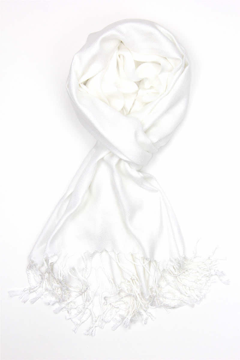 Achillea White Pashmina Scarf