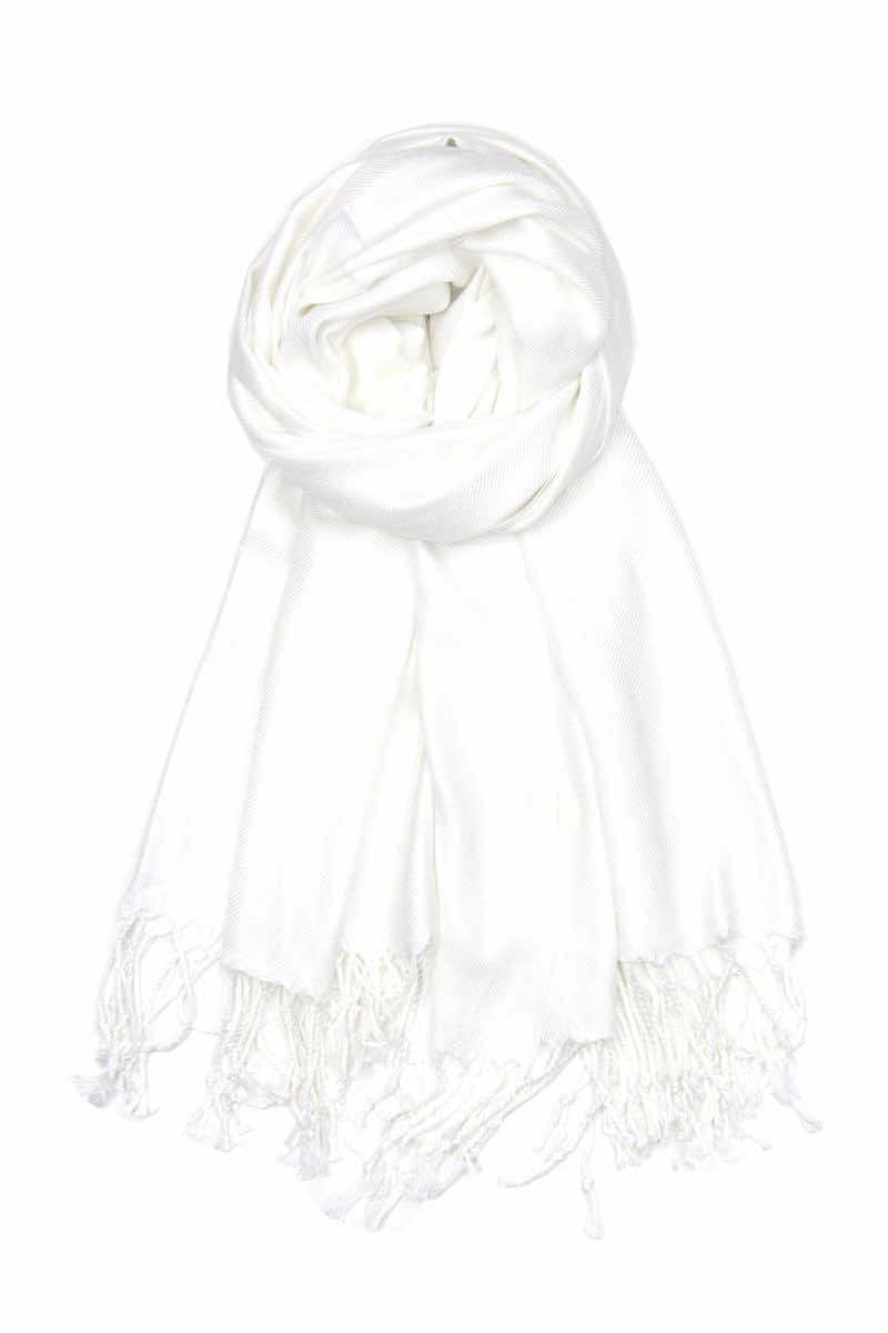 achillea solid pashmina scarf ivory