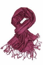 achillea large soft silky pashmina shawl wine