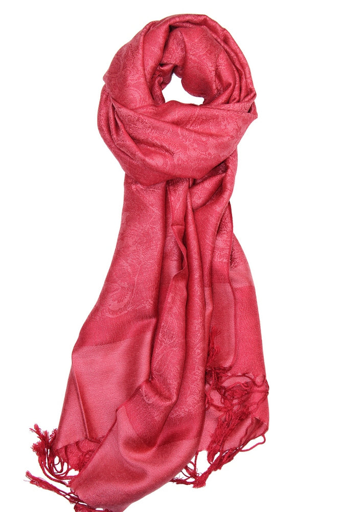 Achillea Raspberry Jacquard Pashmina Scarf