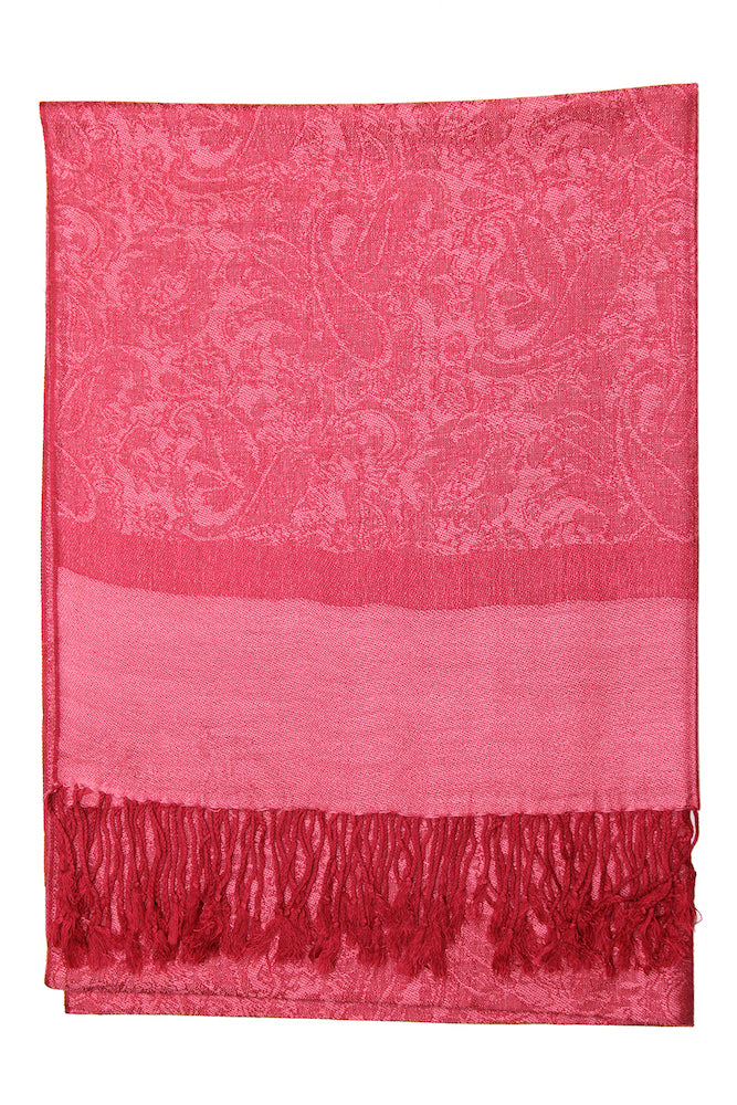 Achillea Raspberry Jacquard Pashmina Scarf